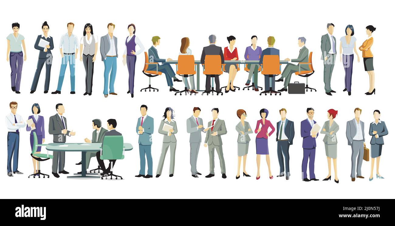 Réunion d'équipe, illustration de la consultation d'affaires Illustration de Vecteur