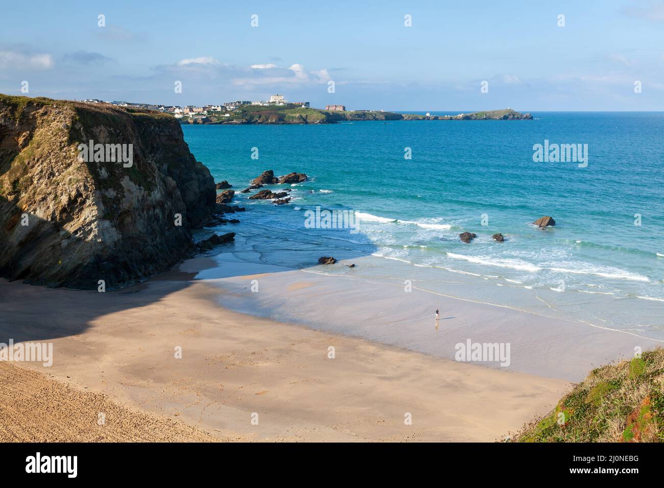 Lusty Glaze Beach Newquay Cornwall Angleterre Royaume-Uni Banque D'Images