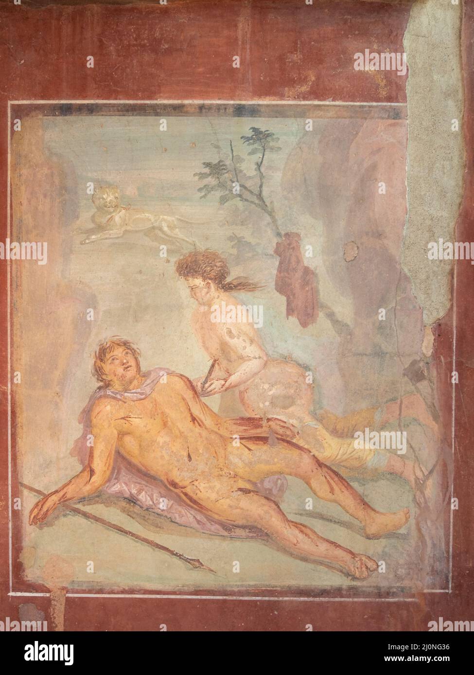 Fresque de Pyramus et de Thisbe dans la Maison d'Octavius quartier, Pompéi Banque D'Images