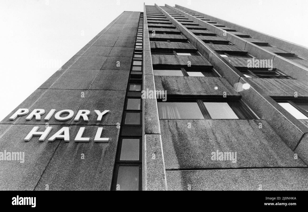 Priory Hall, Lanchester Polytechnic Halls of Residence, Coventry, 7th décembre 1983. Banque D'Images