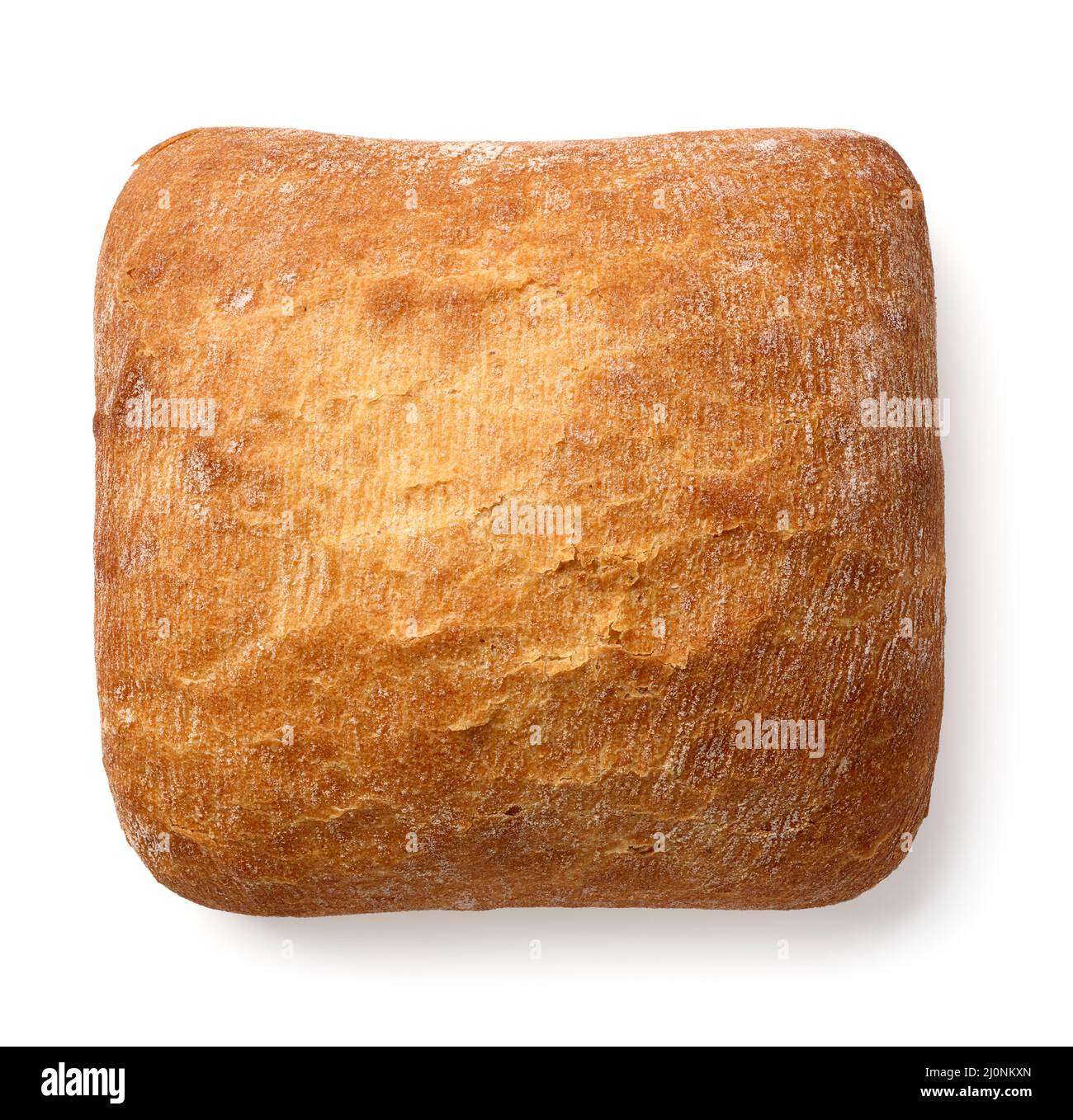 Pain de blé traditionnel italien, ciabatta, isolé sur fond blanc Banque D'Images