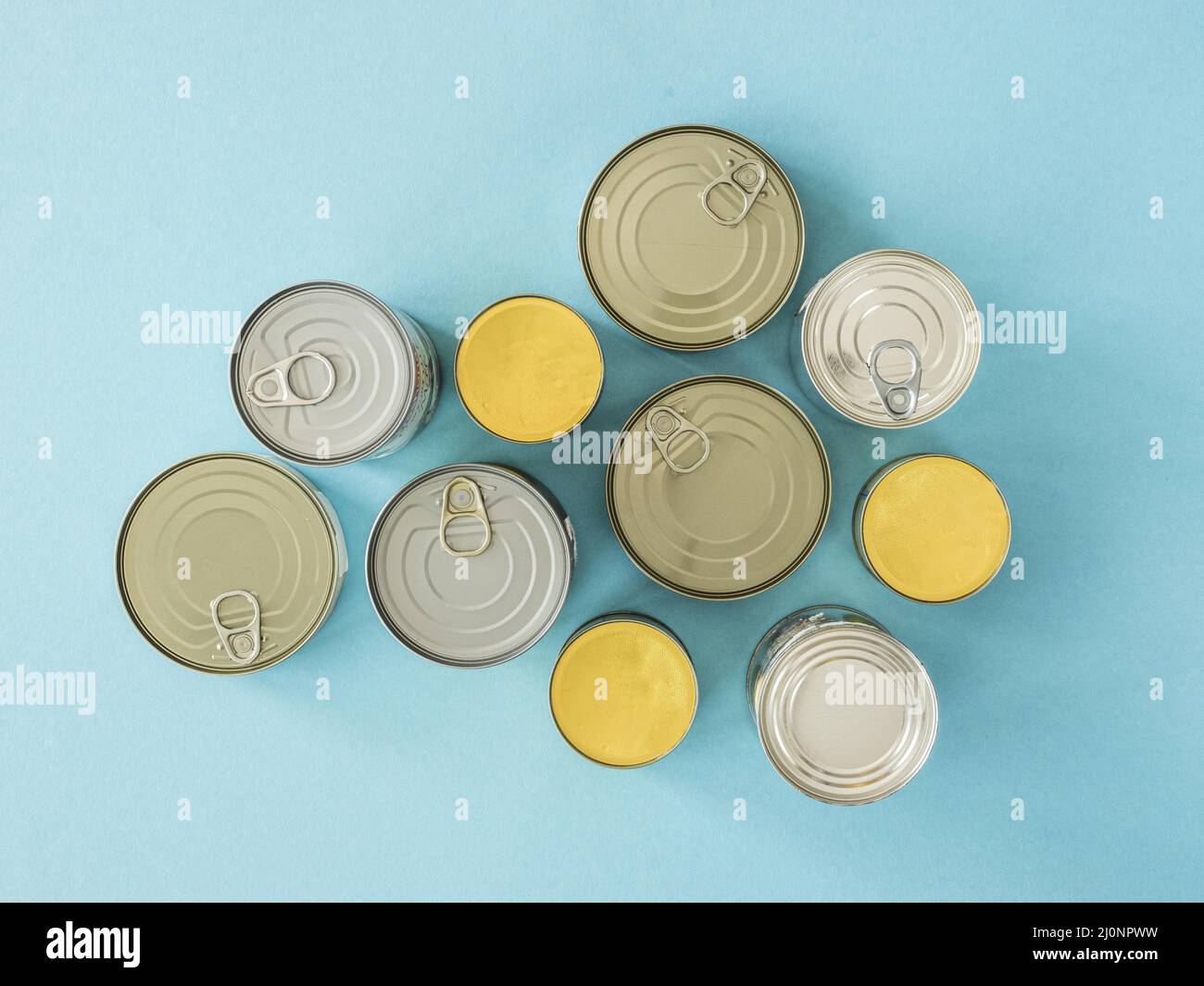 Vue du dessus dons de nourriture en conserve. Haute qualité et résolution magnifique concept de photo Banque D'Images