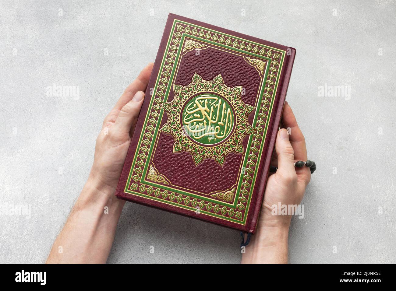 Top View islamique nouvel an avec le livre de coran. Haute qualité et résolution magnifique concept de photo Banque D'Images