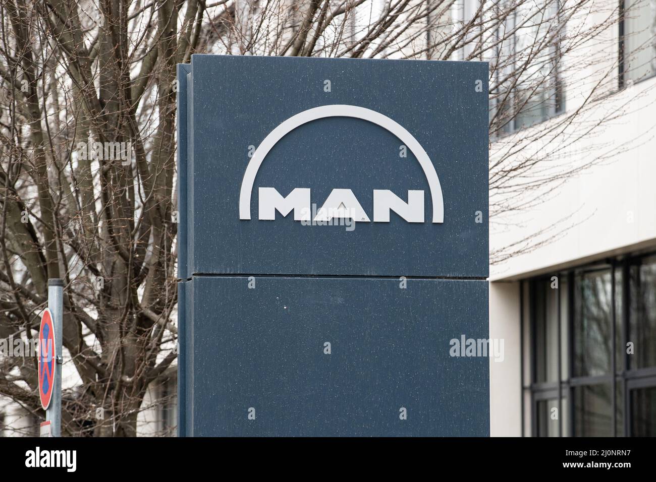 Bureaux de L'HOMME ( Maschinenfabrik Augsburg-Nuernberg ) vu dans le Schwabing de Parstadt à Munich, Allemagne. (Photo par Alexander Pohl/Sipa USA) Banque D'Images