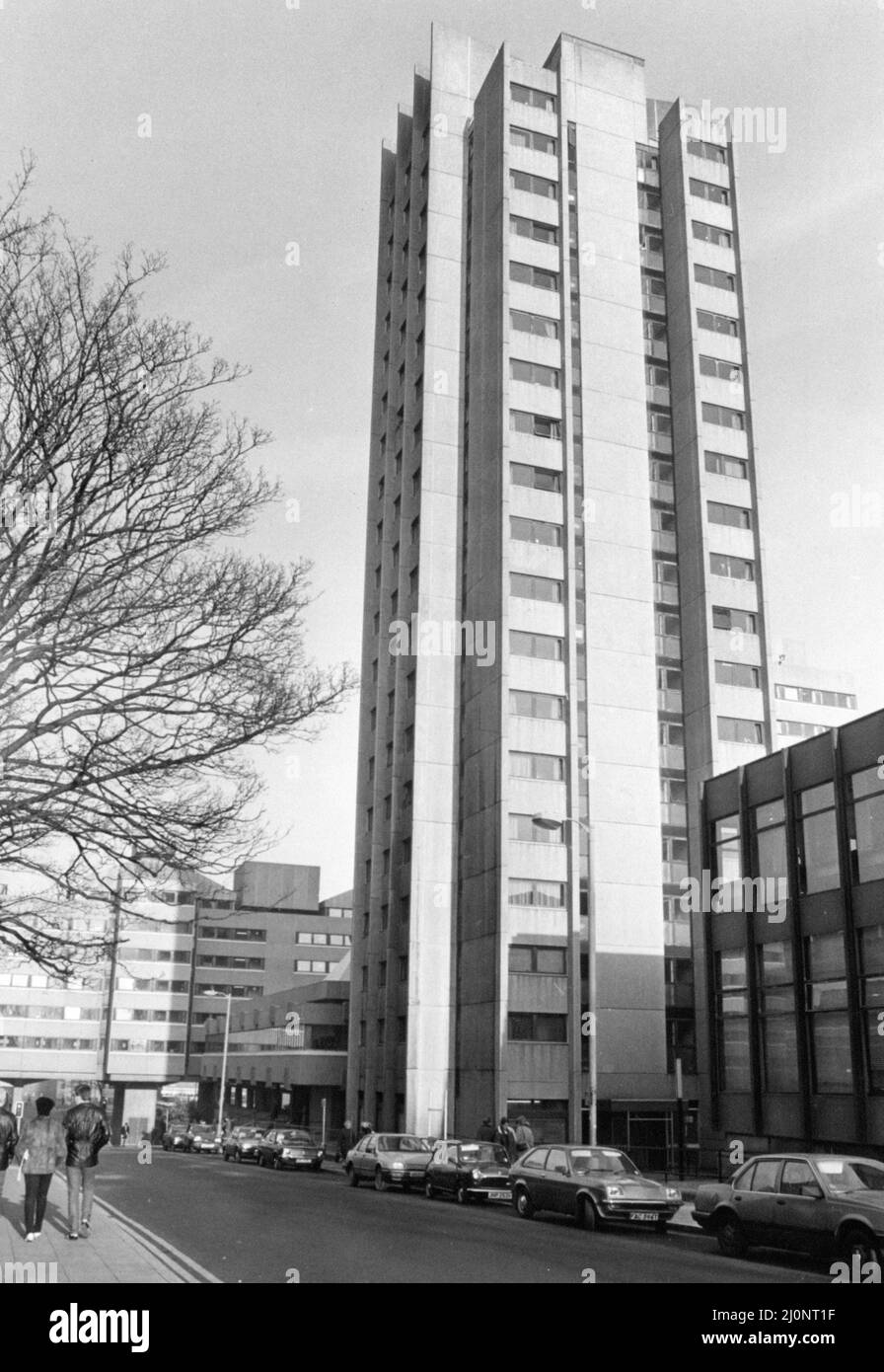 Priory Hall, Lanchester Polytechnic Halls of Residence, Coventry, 7th décembre 1983. Banque D'Images