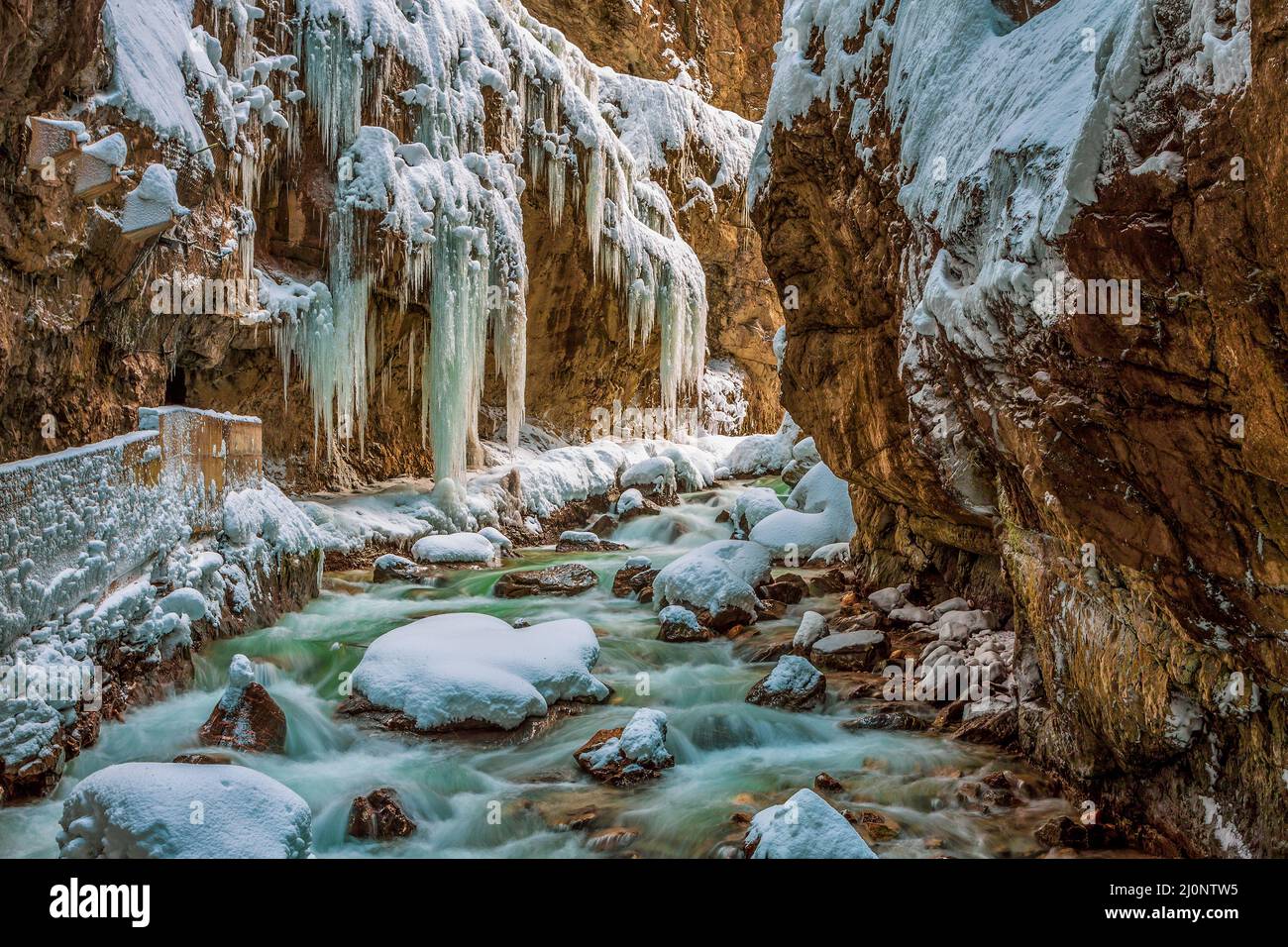 Gorge de Partnach en hiver Banque D'Images