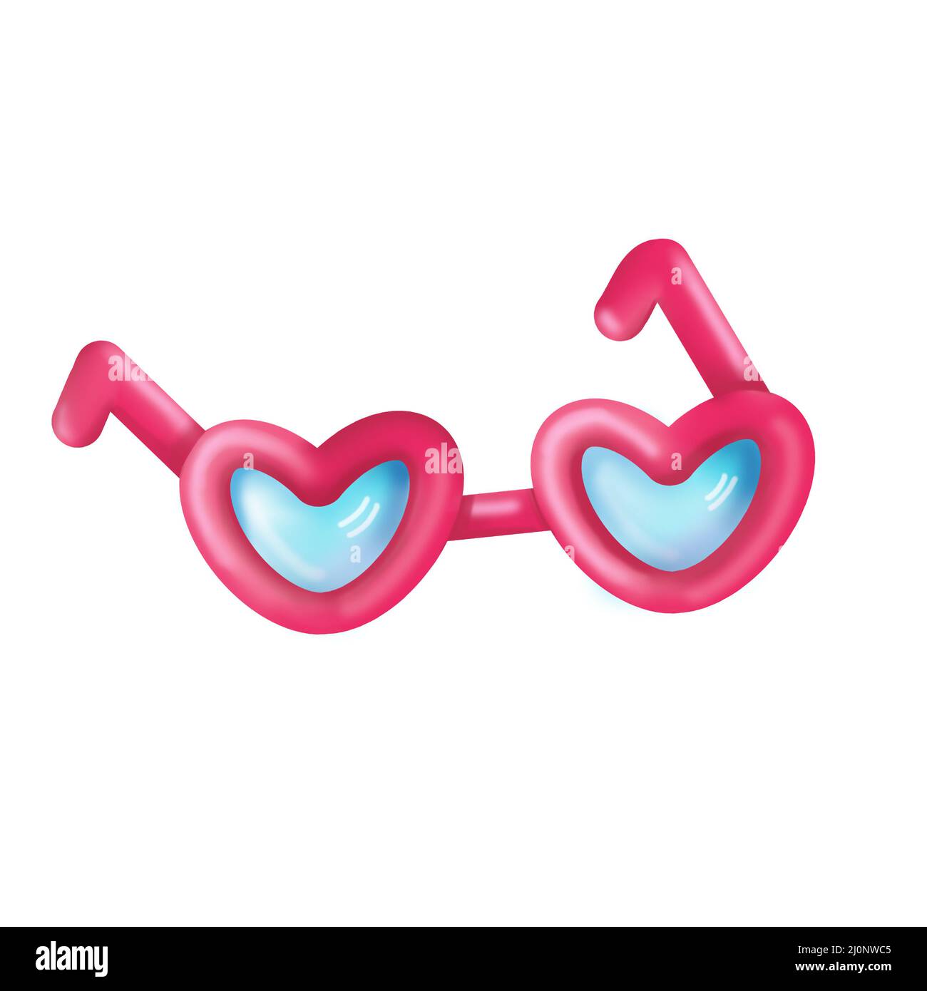 Verres simples en forme de coeur rose Banque D'Images