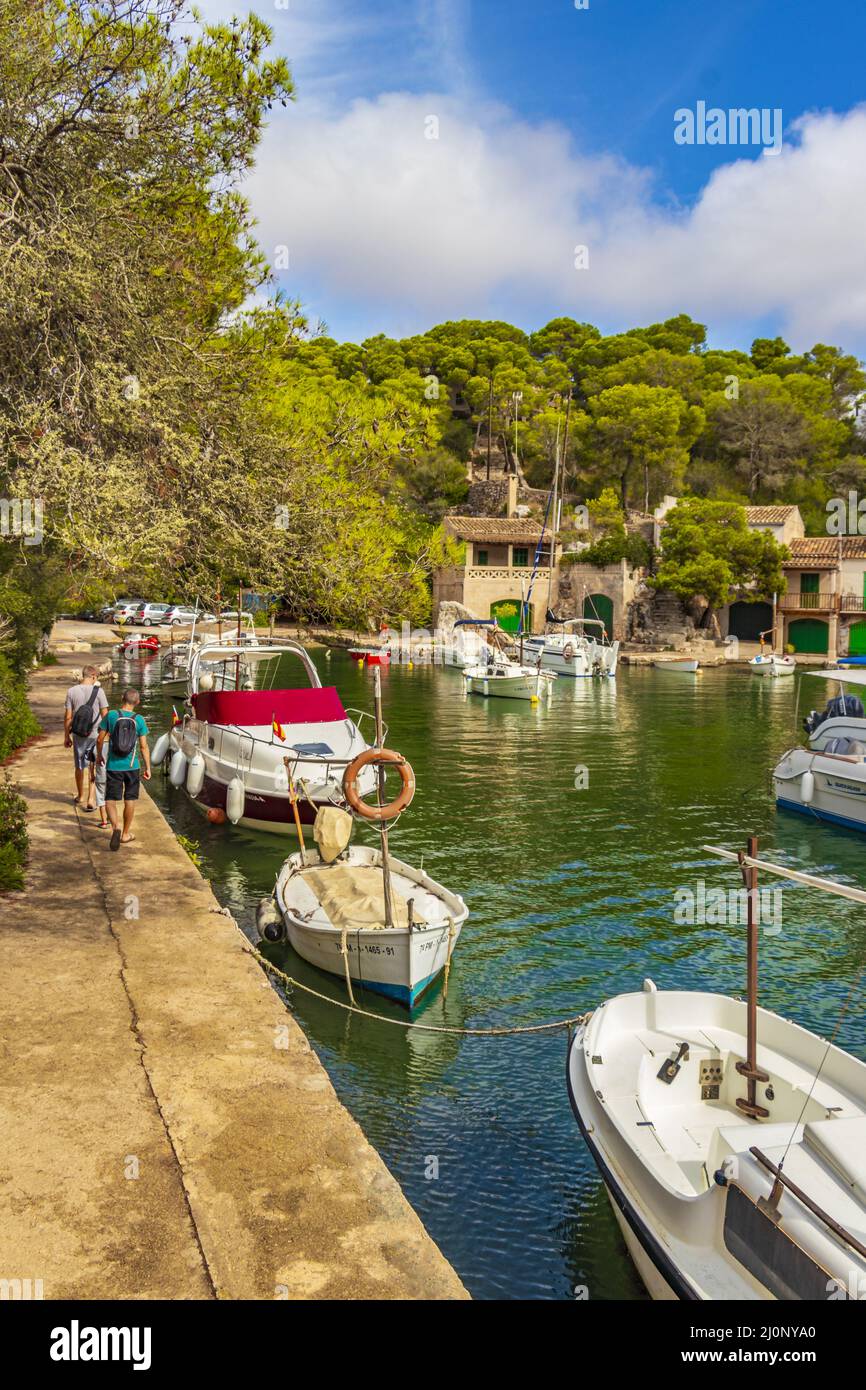 Vue panoramique de la baie de plaisance Cala Figuera Mallorca Espagne. Banque D'Images