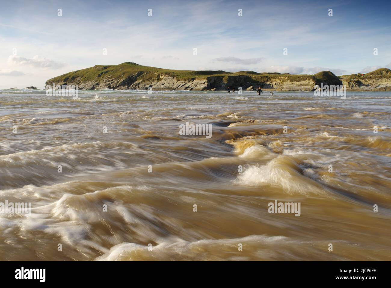 Porth Beach, Newquay, Cornouailles, Angleterre, Banque D'Images