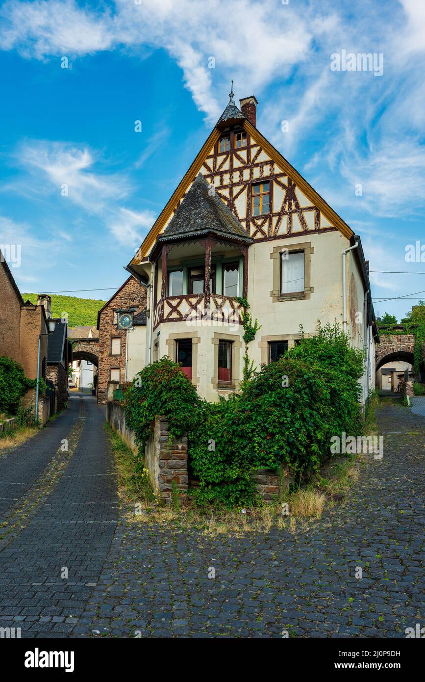 Vieille ville de Bruttig-Fankel sur la Moselle Banque D'Images