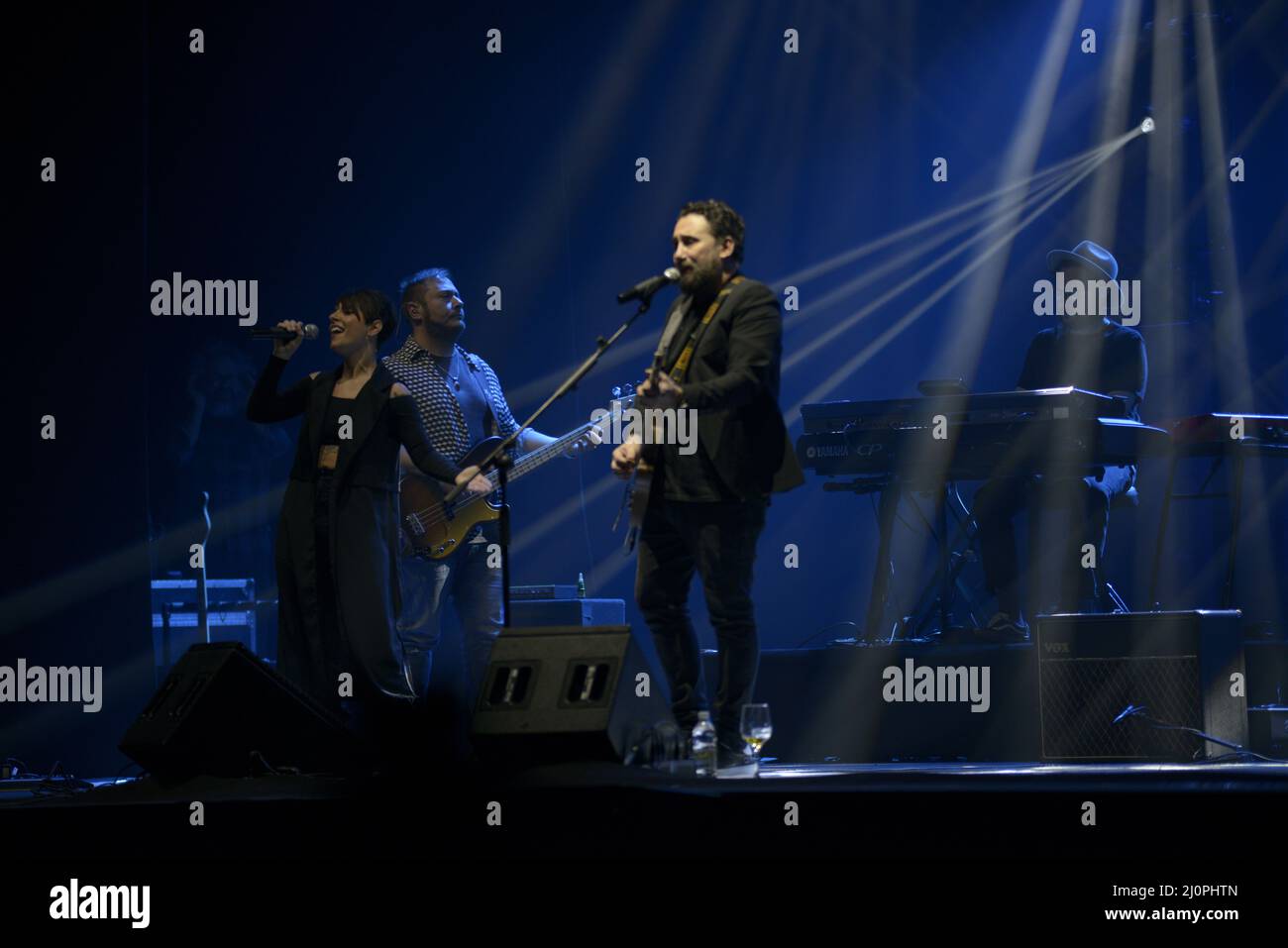 20 mars 2022, Padoue, Italie : Tiromancino, le groupe de Federico Zampaglione, revient dans les théâtres italiens les plus importants pour donner au public un spectacle unique et passionnant construit autour de la longue liste de succès qui ont marqué la trente ans de carrière de l'auteur-compositeur-interprète romain à laquelle seront les dernières chansons inédites publiées dans le nouvel album ajouté. (Credit image: © Mariano Montella/Pacific Press via ZUMA Press Wire) Banque D'Images