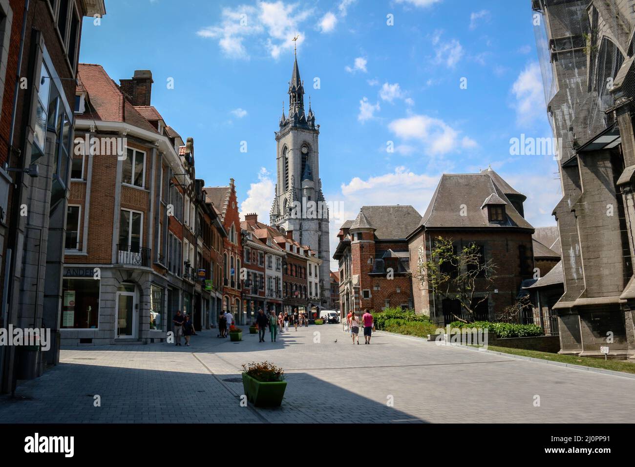 Le Beffroi dans la ville de Tournai, Belgique Banque D'Images