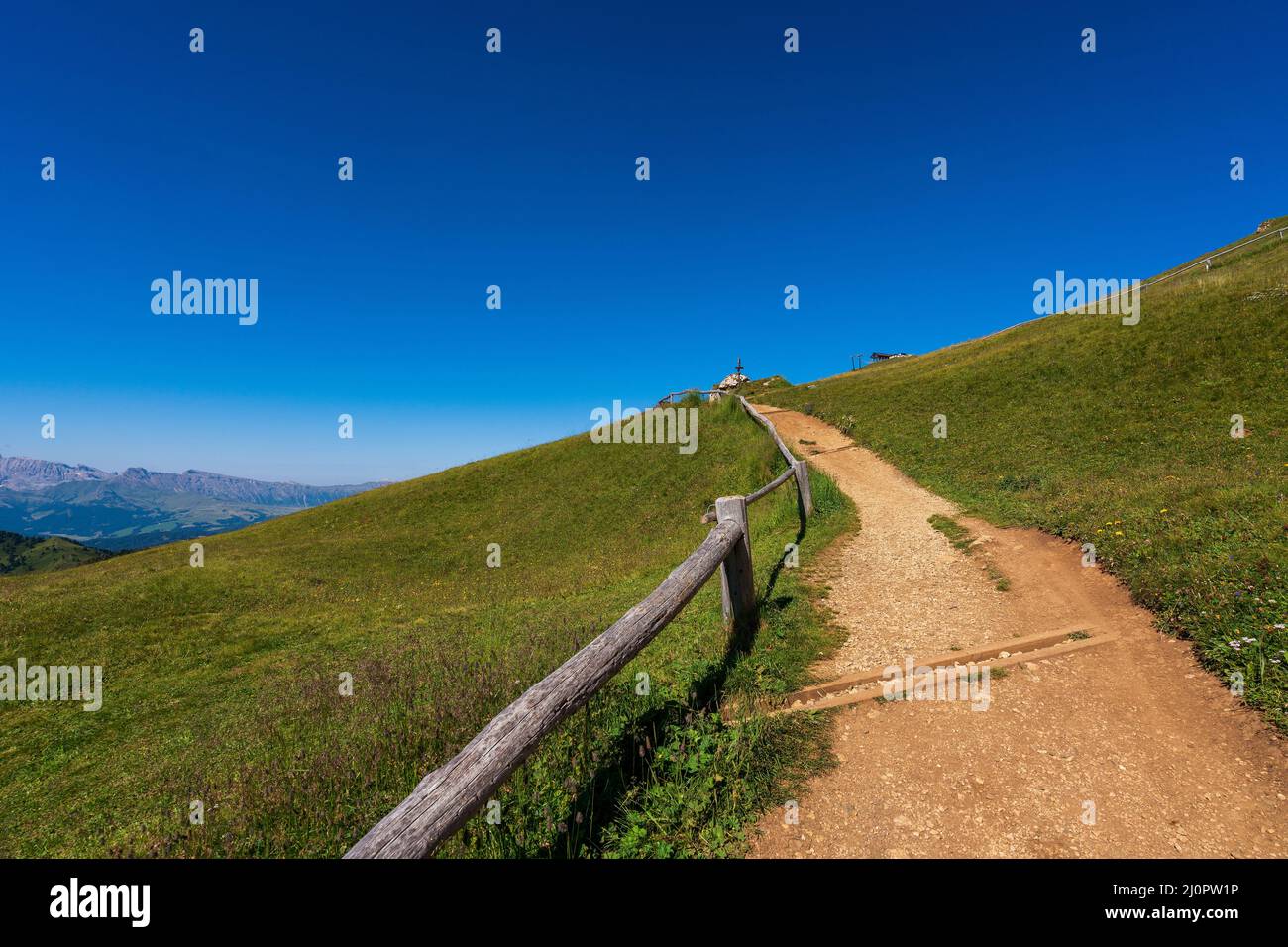 Vues de Seceda sur les montagnes Odle. Banque D'Images