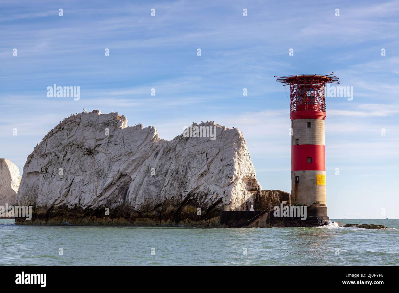 Vue sur le phare d'Aiguilles Isle of Wight Banque D'Images