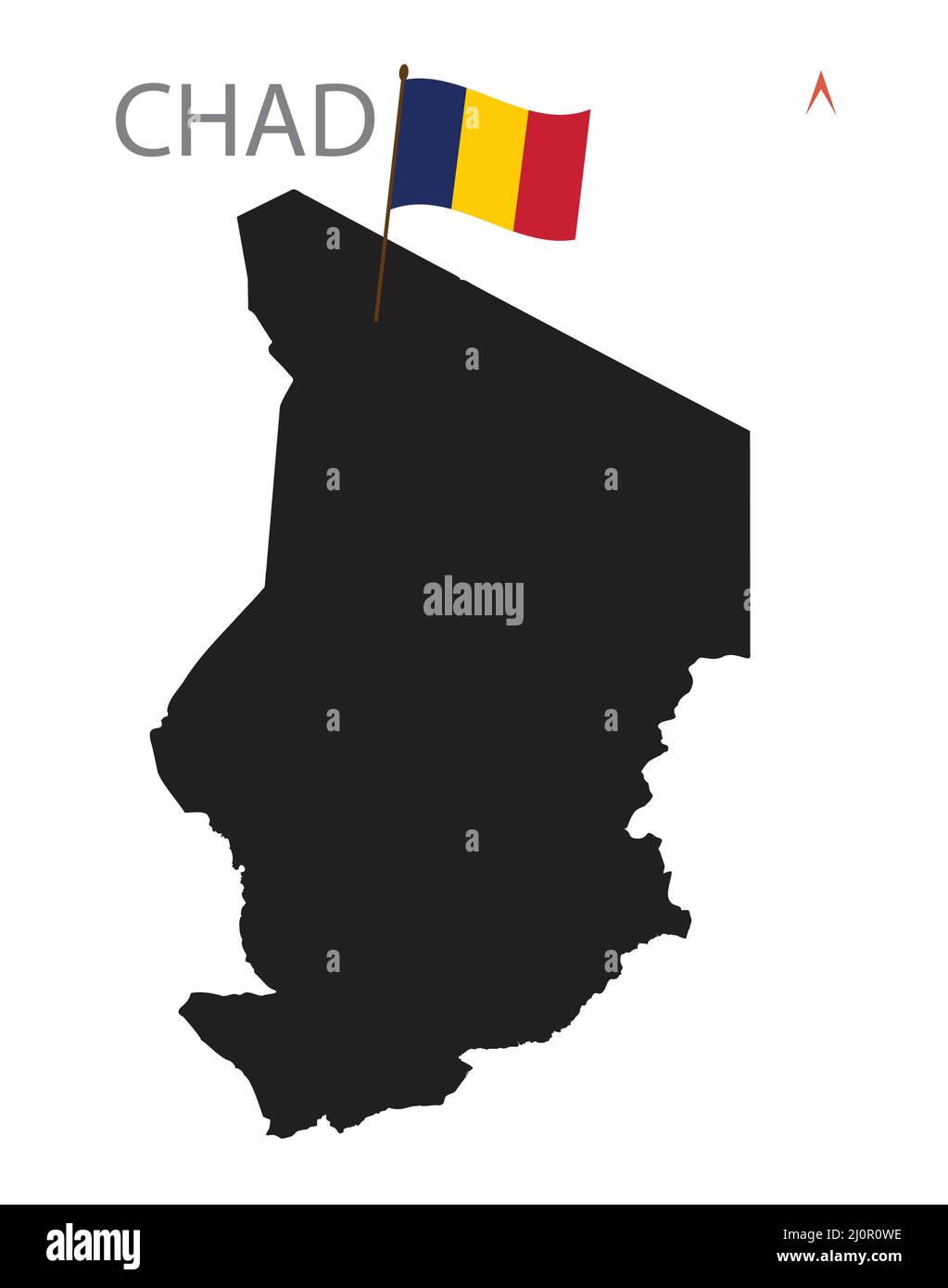 Carte Silhouette Chad avec illustration du vecteur de province Illustration de Vecteur