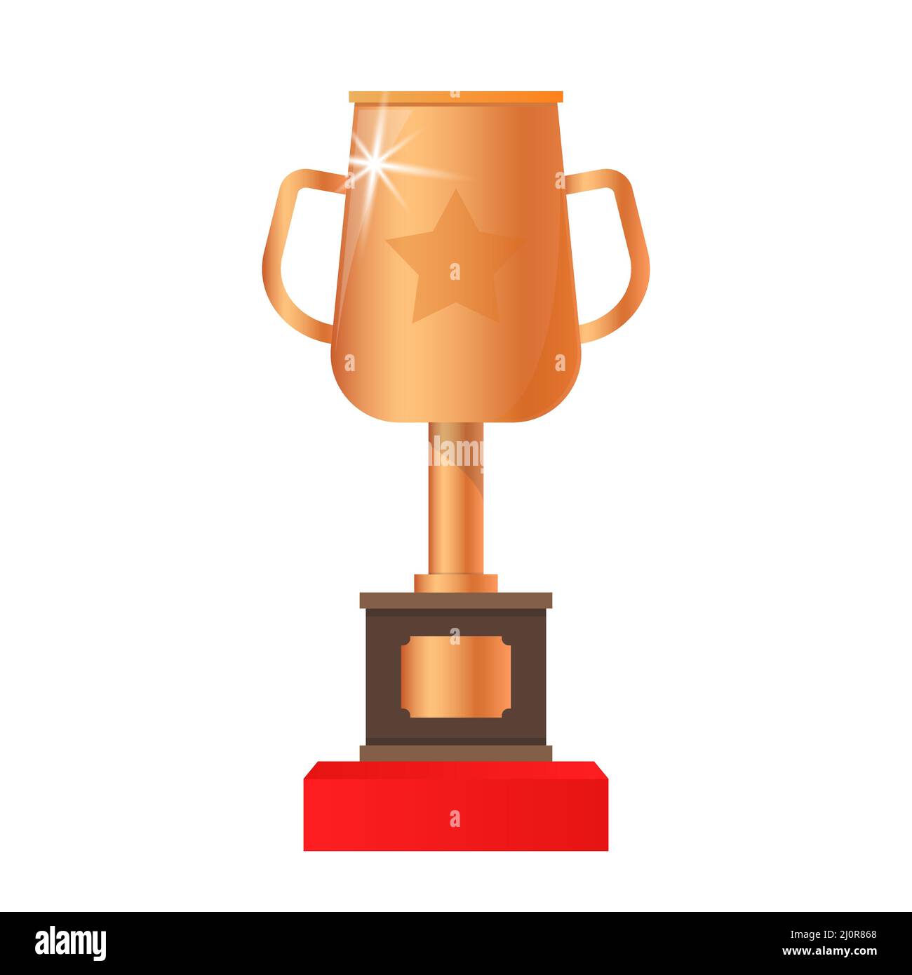 tasse en bronze, troisième place, icône vectorielle plate Illustration de Vecteur