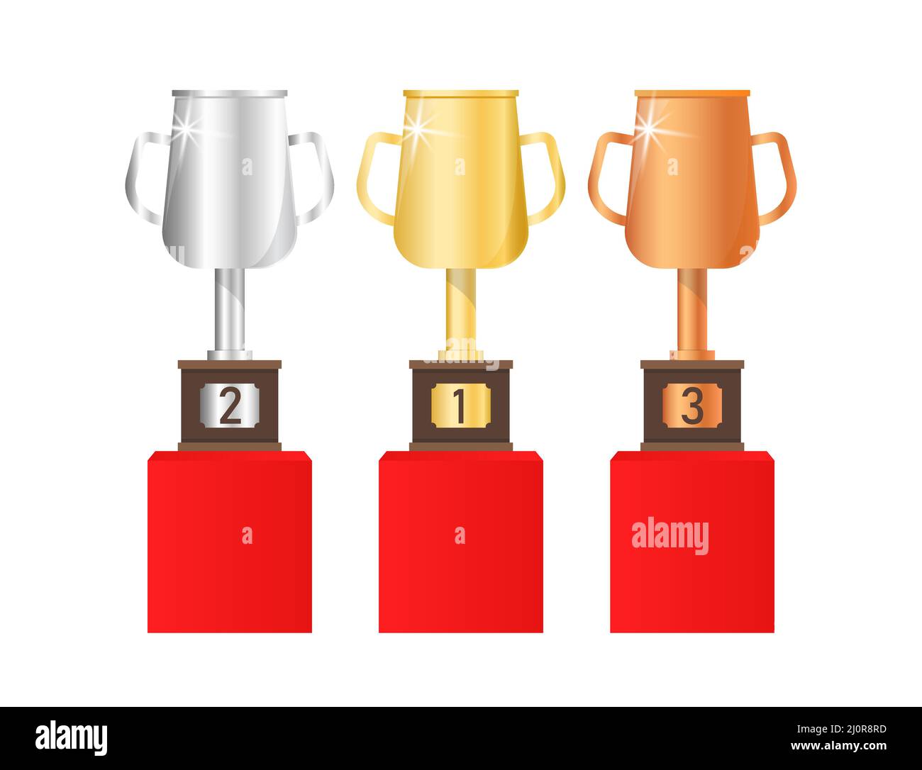 Vecteur doré, argent et bronze gobelet Vector Illustration de Vecteur