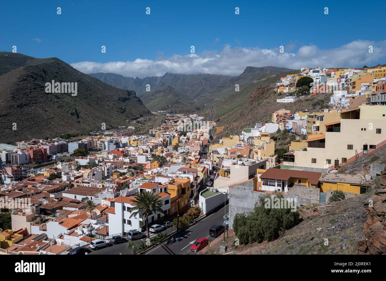 Vue sur San Sebastian, la Gomera, île des Canaries, Espagne Banque D'Images