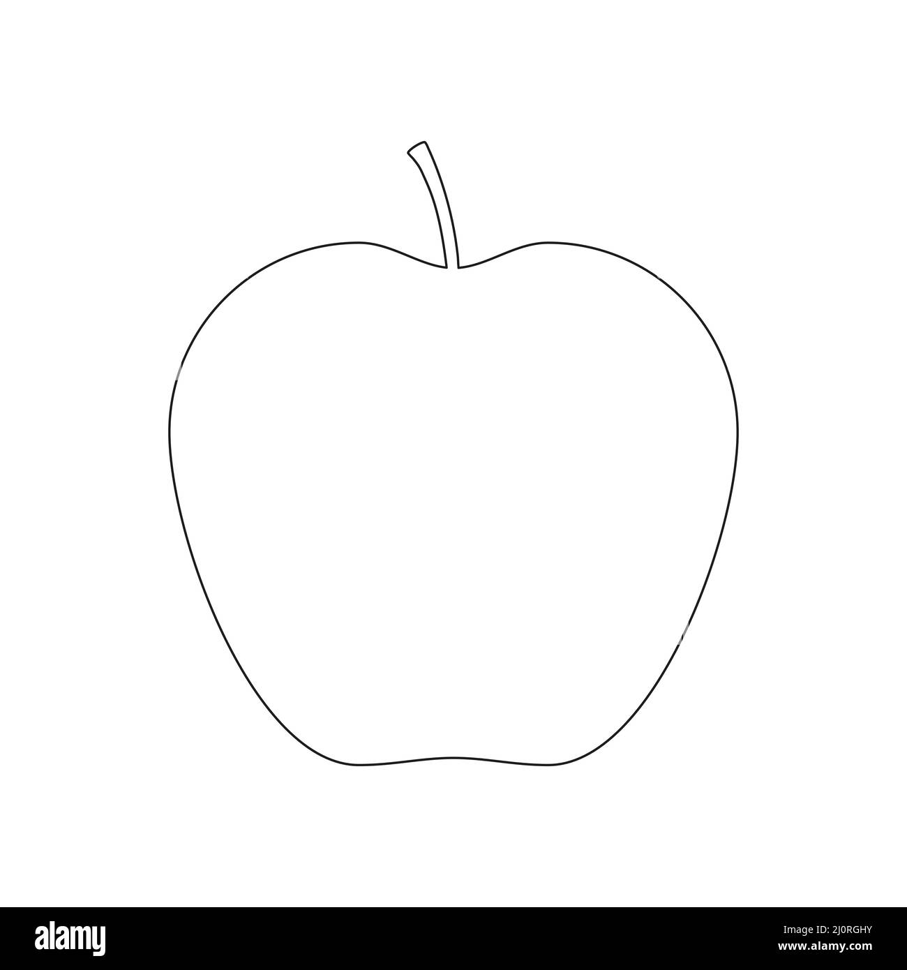 Pomme fruit ligne continue art. vecteur isolé sur blanc. Illustration de Vecteur