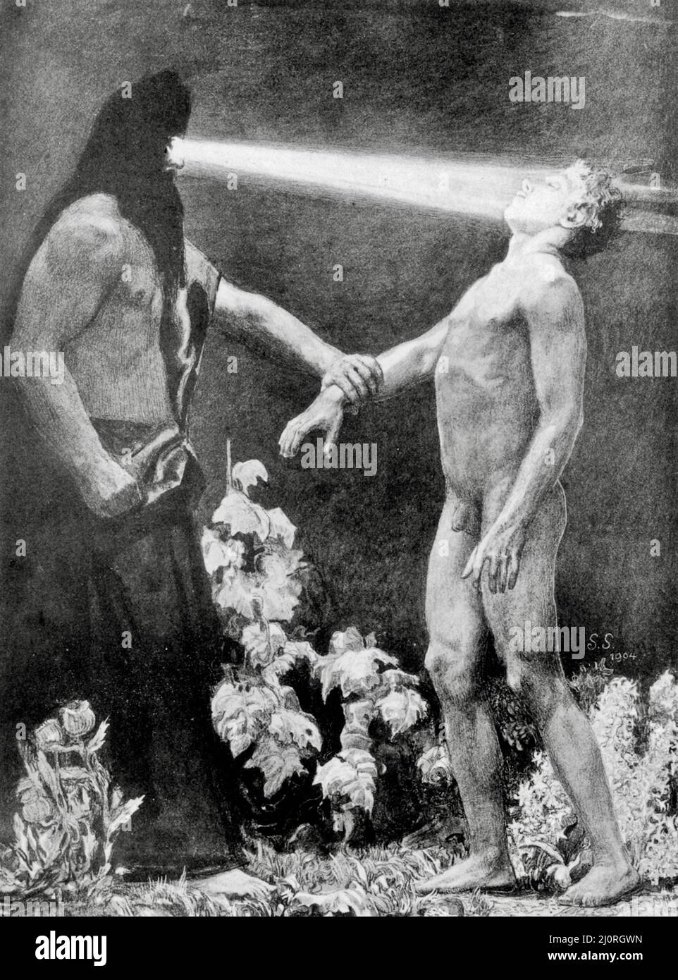 Sascha Schneider - hypnose - illustration et inspiration emblématiques pour une scène dans le film Lighthouse - 1904 Banque D'Images