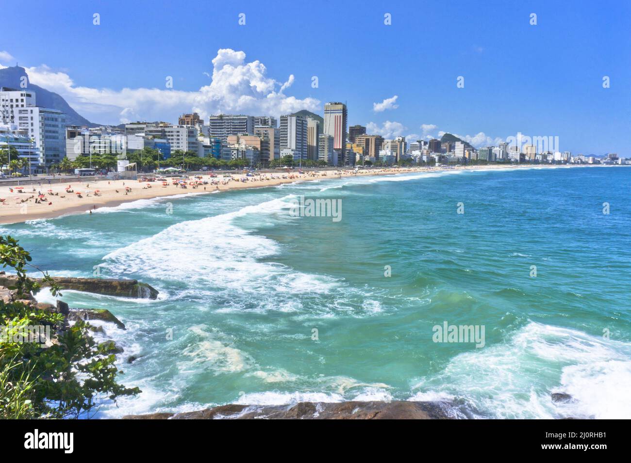 Rio de Janeiro, vue sur la plage d'Ipanema, Brésil, Amérique du Sud Banque D'Images