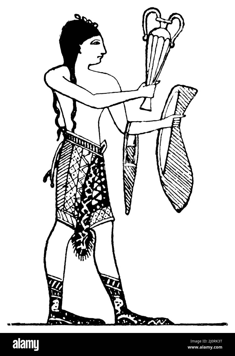 Phéniciens en représentation égyptienne. Après Lenormant, , (livre scientifique populaire, 1902), Phönizier in ägittischer Darstellung. Nach Lenormant, Phéniciens en representation égyptienne. D'après Lenormant Banque D'Images