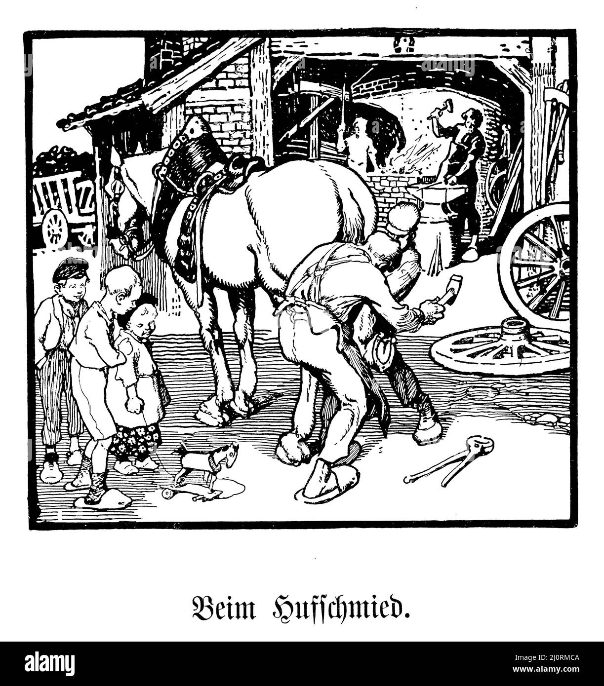 Au forgeron, (, 1923), Beim Hufschmied, Chez le maréchal-ferrant Banque D'Images