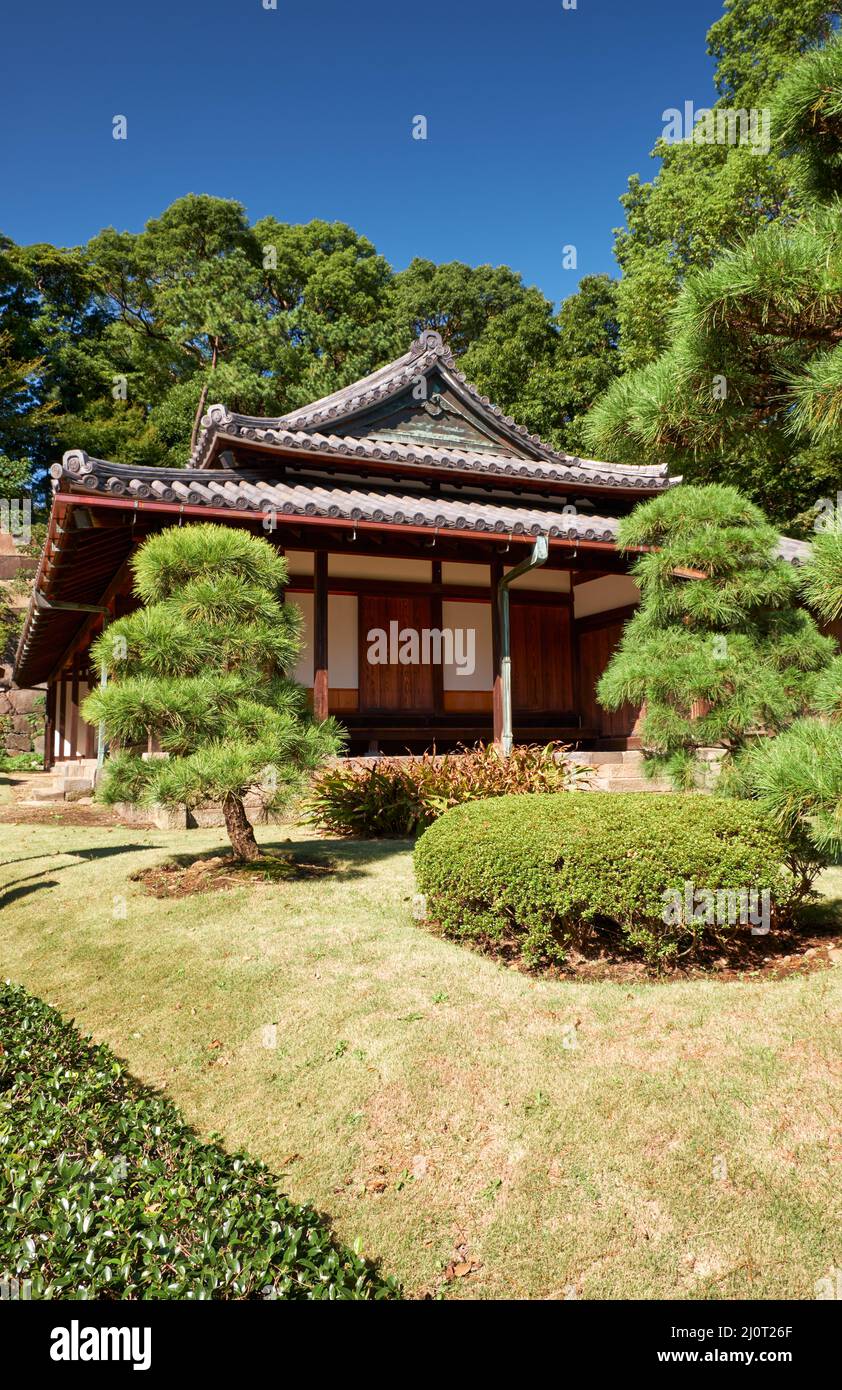 O-bansho guardhouse dans le jardin du Palais impérial. Tokyo. Japon Banque D'Images