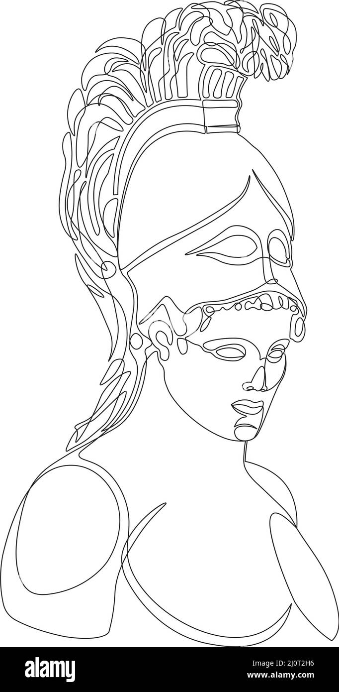 Ares portrait ligne simple sur blanc Illustration de Vecteur