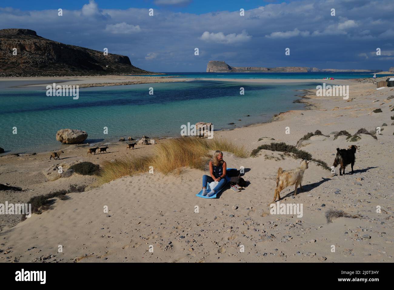 Plage de Balos, l'une des plus belles et uniques plages de Crète, Grèce Banque D'Images
