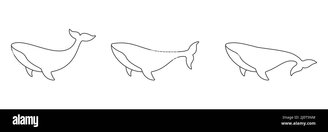 Animal bleu baleine. Personnage de cachalot. Symbole animal de l'océan. Illustration de Vecteur