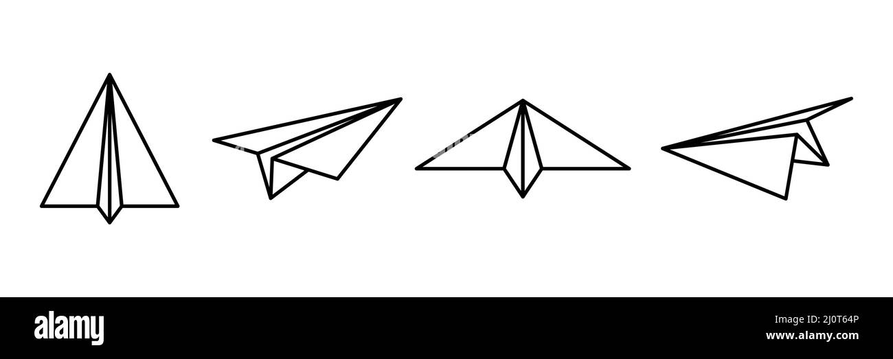 Ligne papier avion. Envoi du symbole linéaire du message. Vecteur isolé sur blanc. Illustration de Vecteur