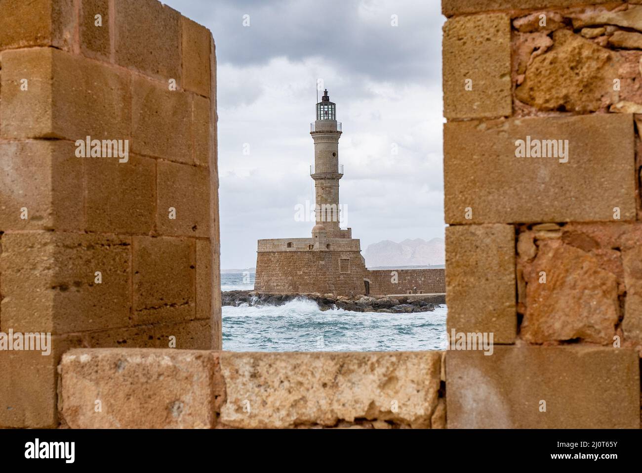 Phare de la Canée, Chania Crète, Grèce Banque D'Images