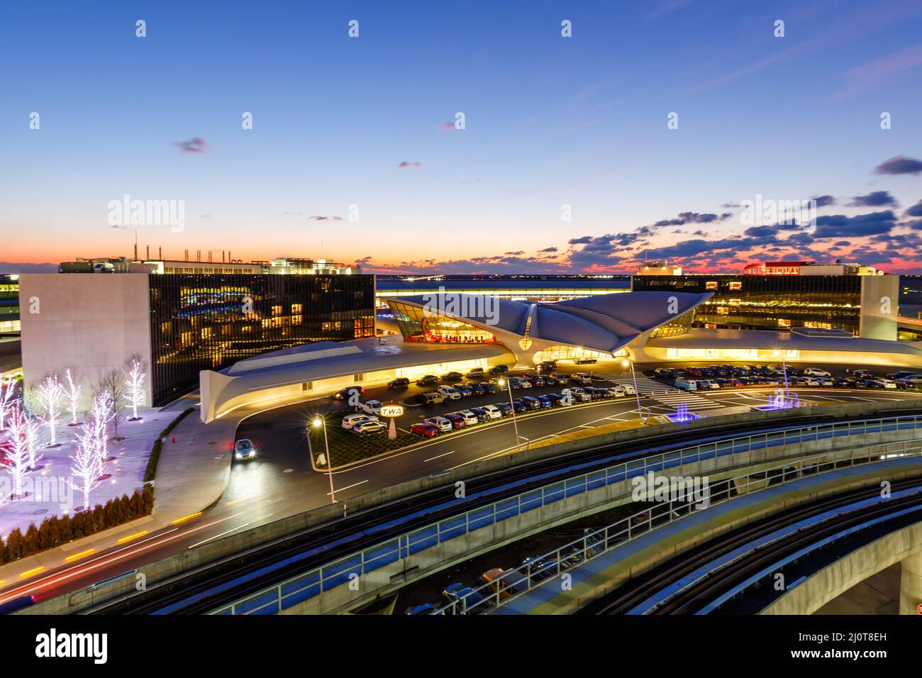 TWA Hotel terminal aéroport JFK de New York Banque D'Images