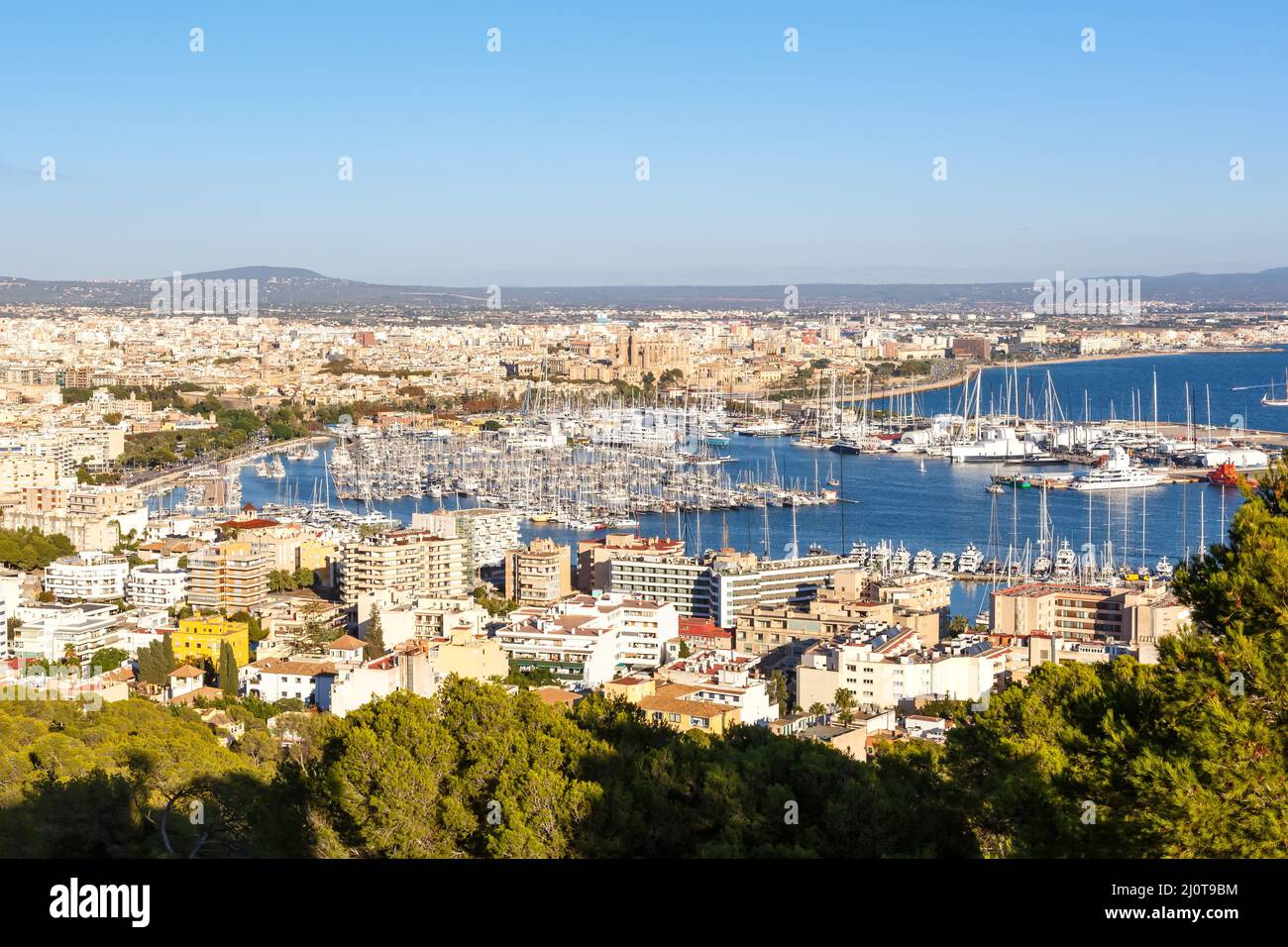 Port de plaisance de Palma de Majorque avec bateaux vacances Voyage ville en Espagne Banque D'Images