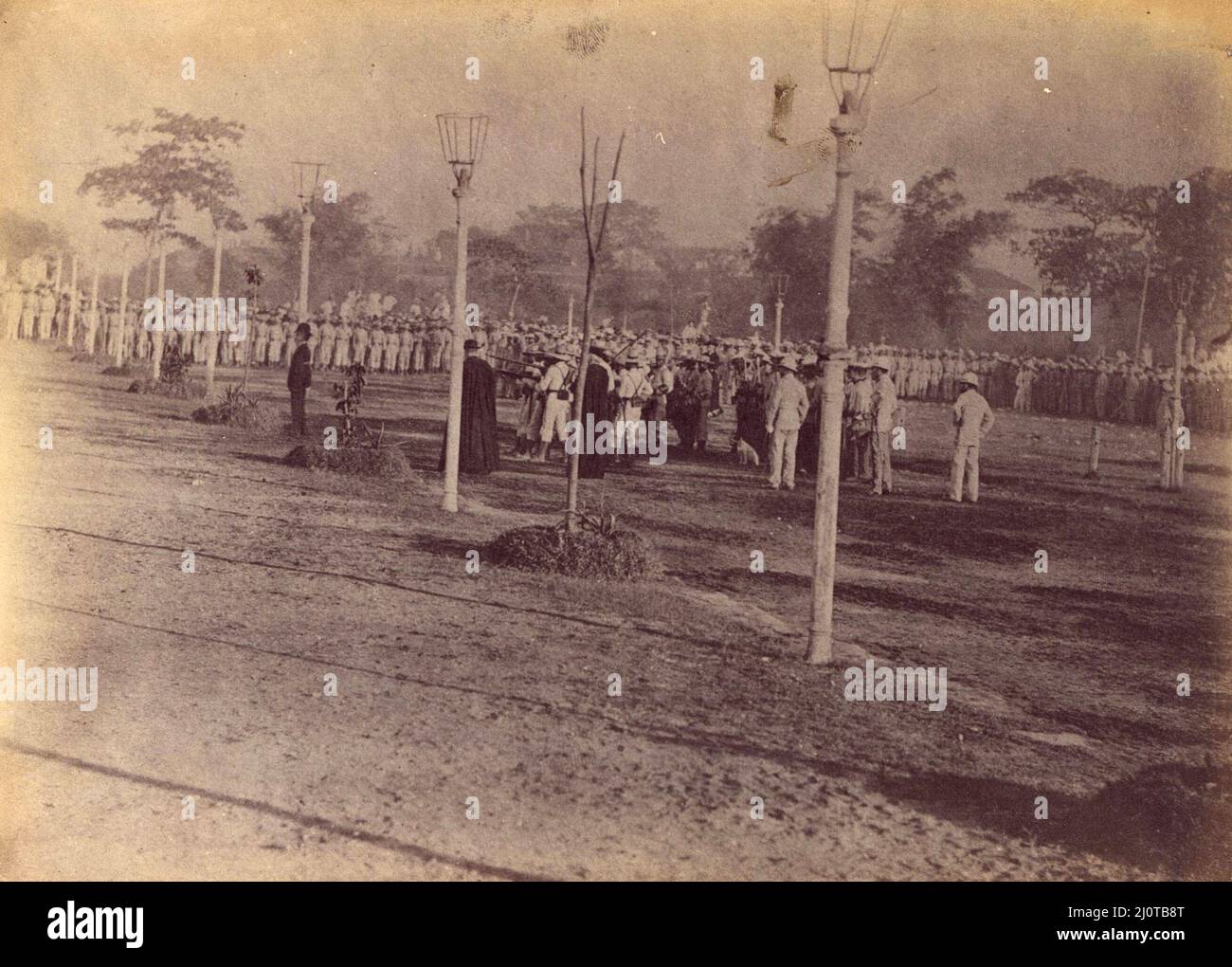 L'exécution de José Rizal. José Rizal, José Protasio Rizal Mercado y Alonso Realonda (1861 – 1896) nationaliste philippin, écrivain et math durant la fin de la période coloniale espagnole des Philippines. Il est considéré comme le héros national (pabansang bayani) des Philippines. Banque D'Images
