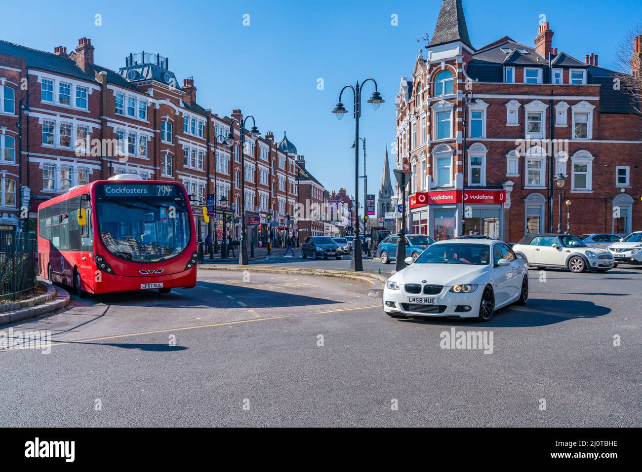 LONDRES, Royaume-Uni - 19 MARS 2022 : Muswell Hill est un quartier de banlieue de l'arrondissement de Londres de Haringey. Banque D'Images
