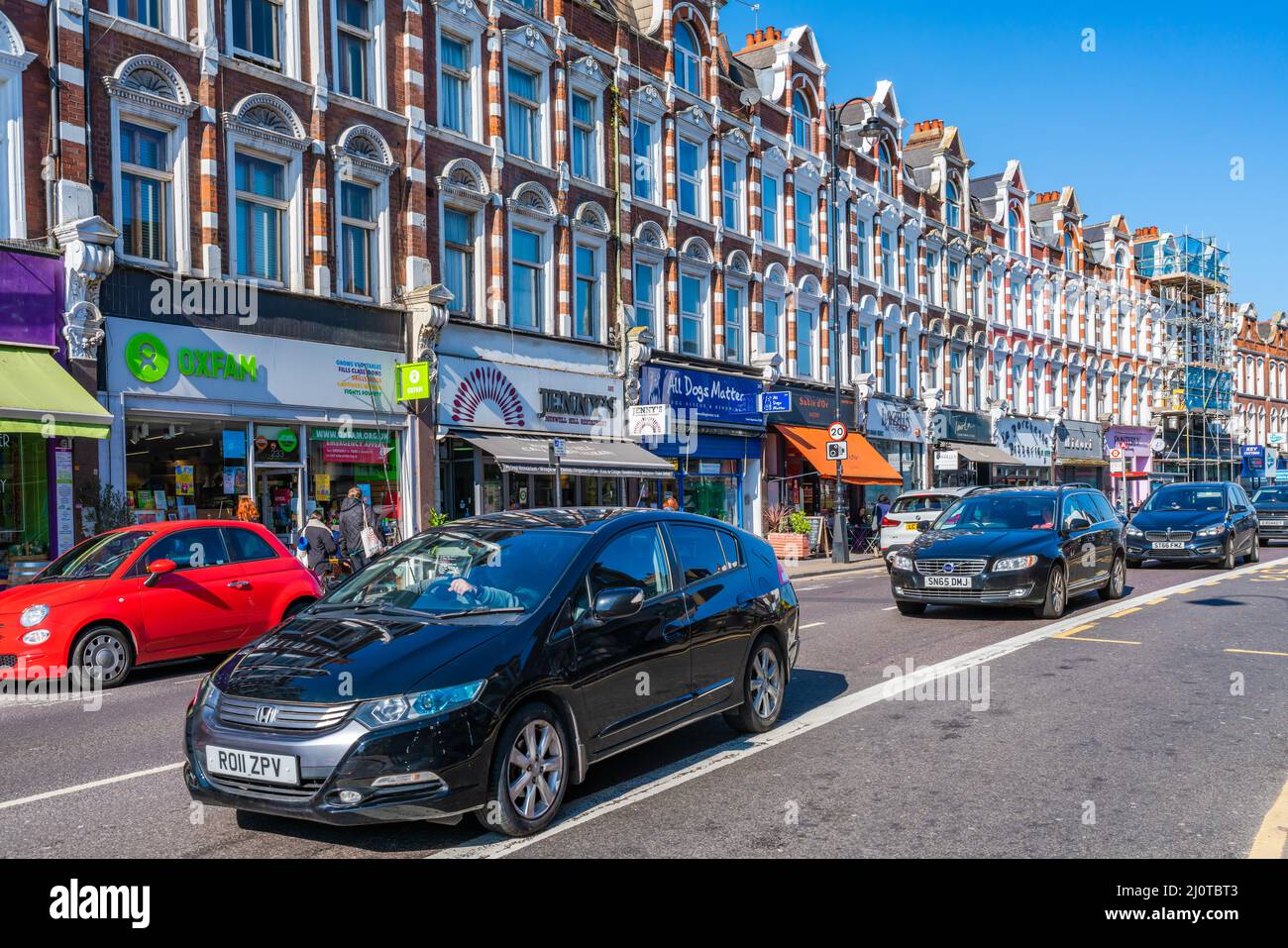 LONDRES, Royaume-Uni - 19 MARS 2022 : Muswell Hill est un quartier de banlieue de l'arrondissement de Londres de Haringey. Banque D'Images