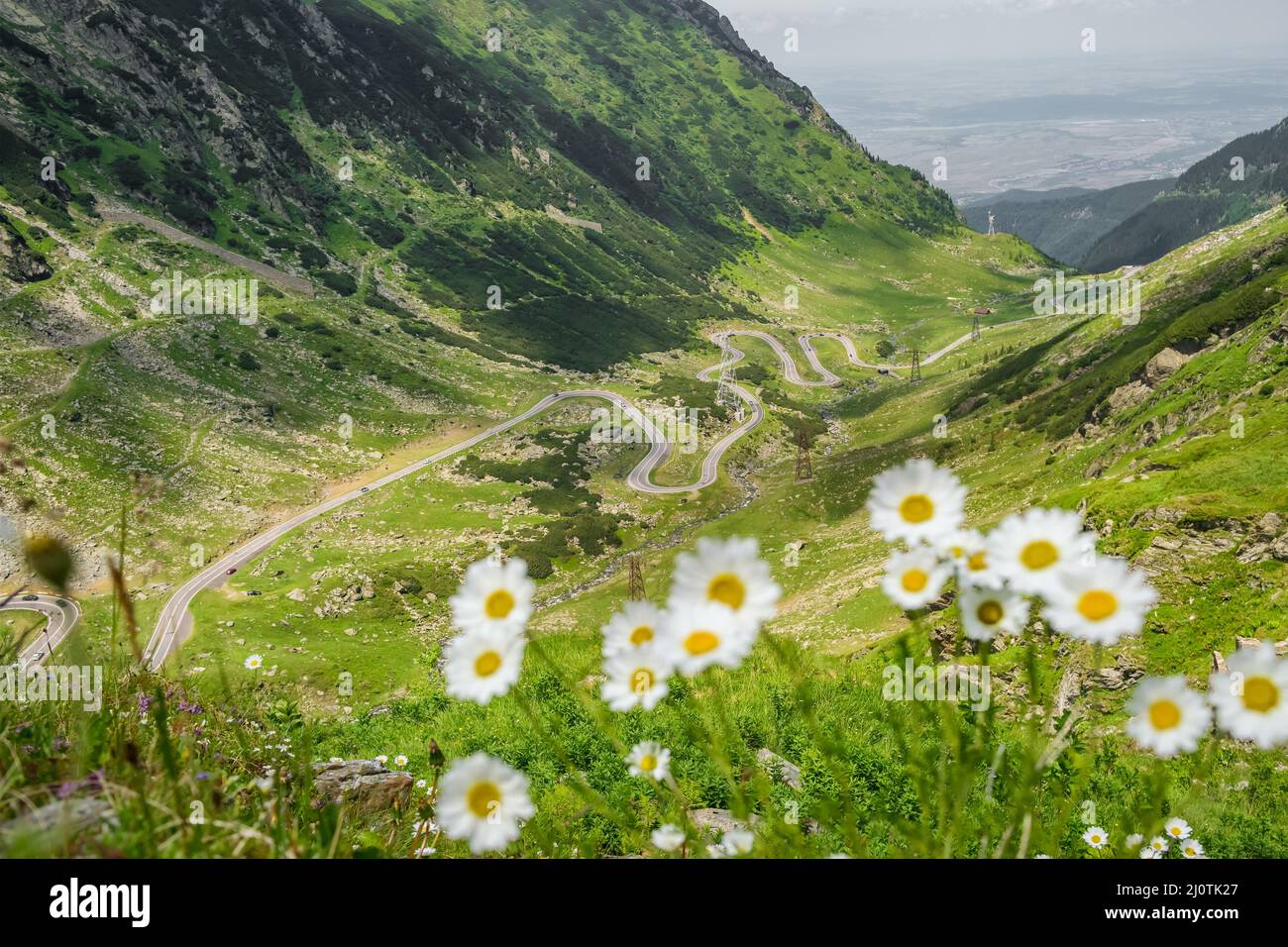 Paysage de la route Transfagarasan en été, Roumanie Banque D'Images