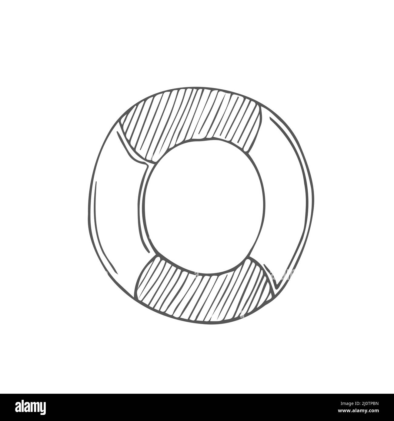 la bouée de sauvetage doodle est isolée sur fond blanc et présente une excellente illustration vectorielle Illustration de Vecteur
