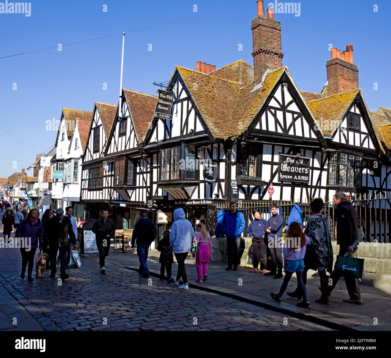 La vieille maison des Weavers Canterbury Kent Banque D'Images