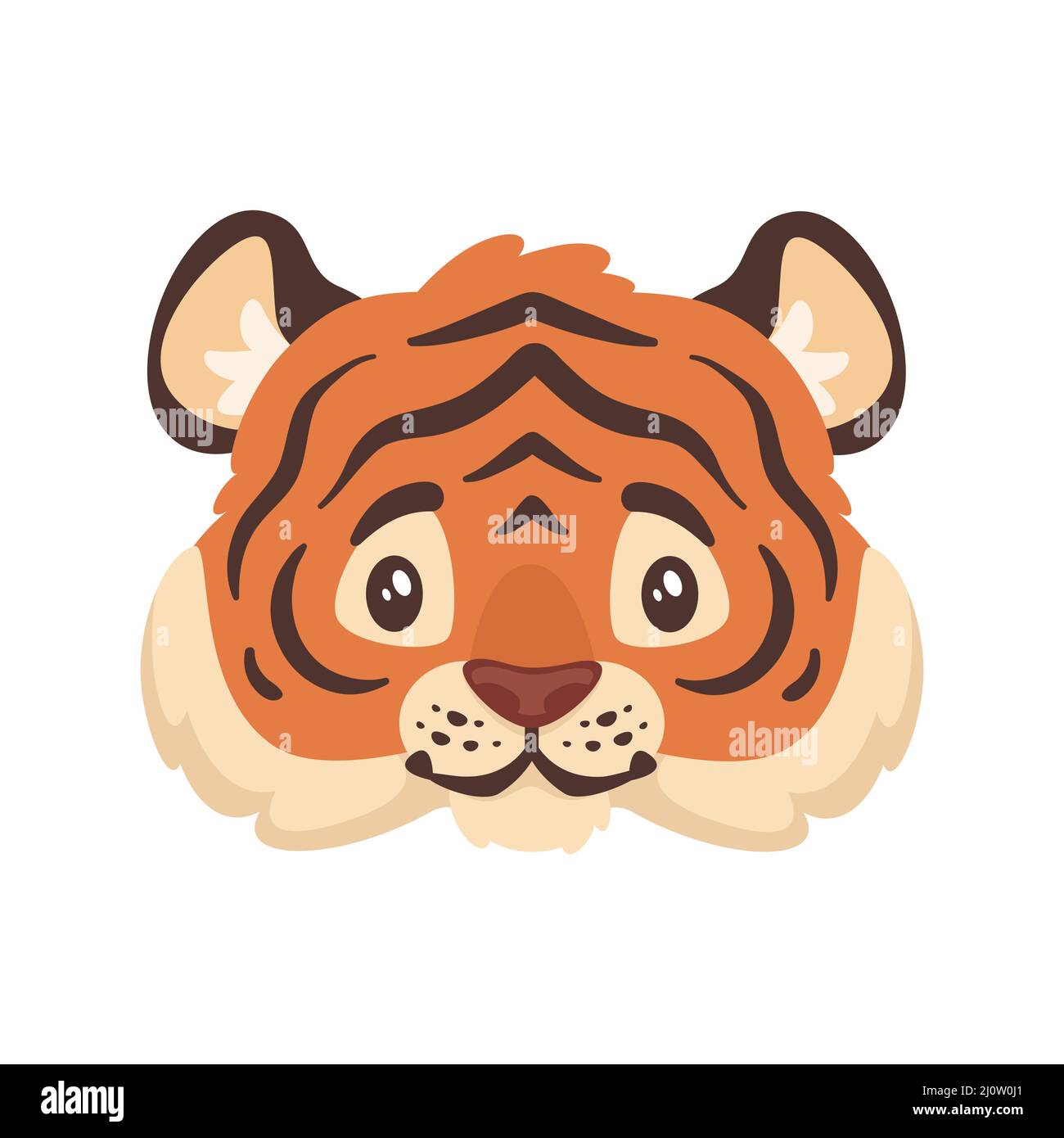 Illustration vectorielle de style dessin animé d'un tigre Illustration de Vecteur