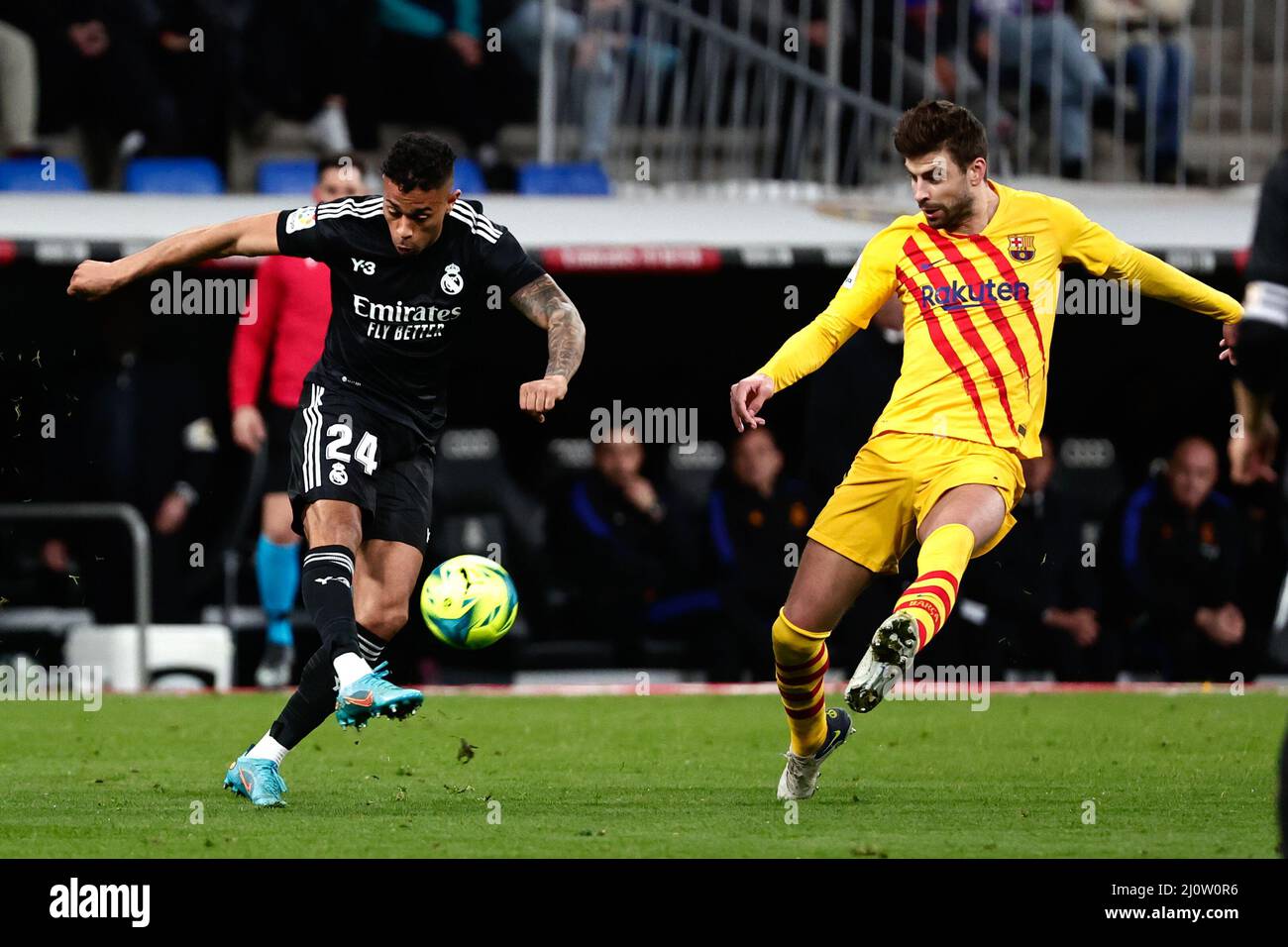 MADRID, ESPAGNE - MARS 20: Mariano Diaz du Real Madrid pendant le match espagnol de la Liga Santander entre le Real Madrid et le FC Barcelone à l'Estadio Santiago Bernabéu le 20 mars 2022 à Madrid, Espagne (photo de DAX Images/Orange Pictures) crédit: Orange pics BV/Alay Live News Banque D'Images