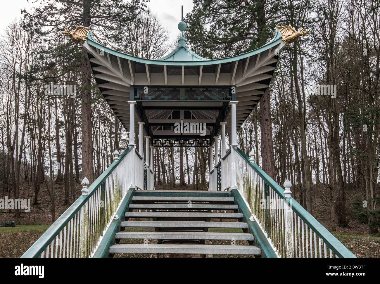Le pont chinois à la maison de campagne Dumfries House dans Ayrshire 2 miles à l'ouest de Cumnock Une attraction écossaise de visiteur appartenant à la Fondation Princes Banque D'Images