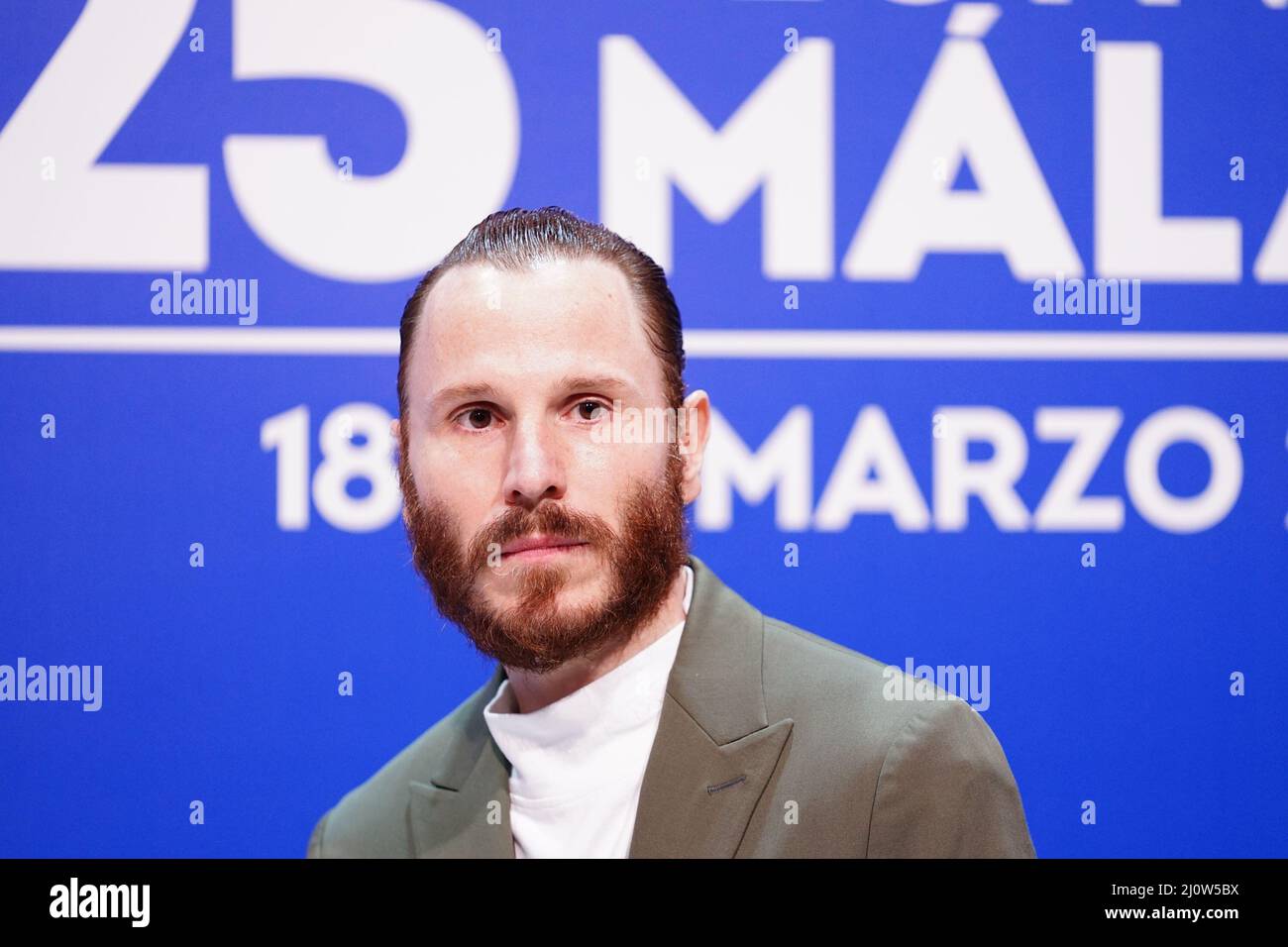 Malaga, Espagne. 19th mars 2022. L'acteur Ruben Ochandiano assiste au Photocall avant la première de 'Canallas' lors du '25 Festival de Malaga' à l'hôtel de ville de Malaga. Crédit : SOPA Images Limited/Alamy Live News Banque D'Images