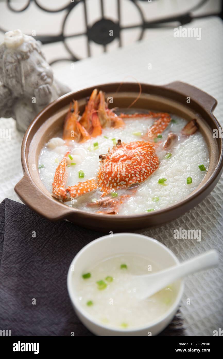 Porridge de crabe et de crevettes Banque D'Images