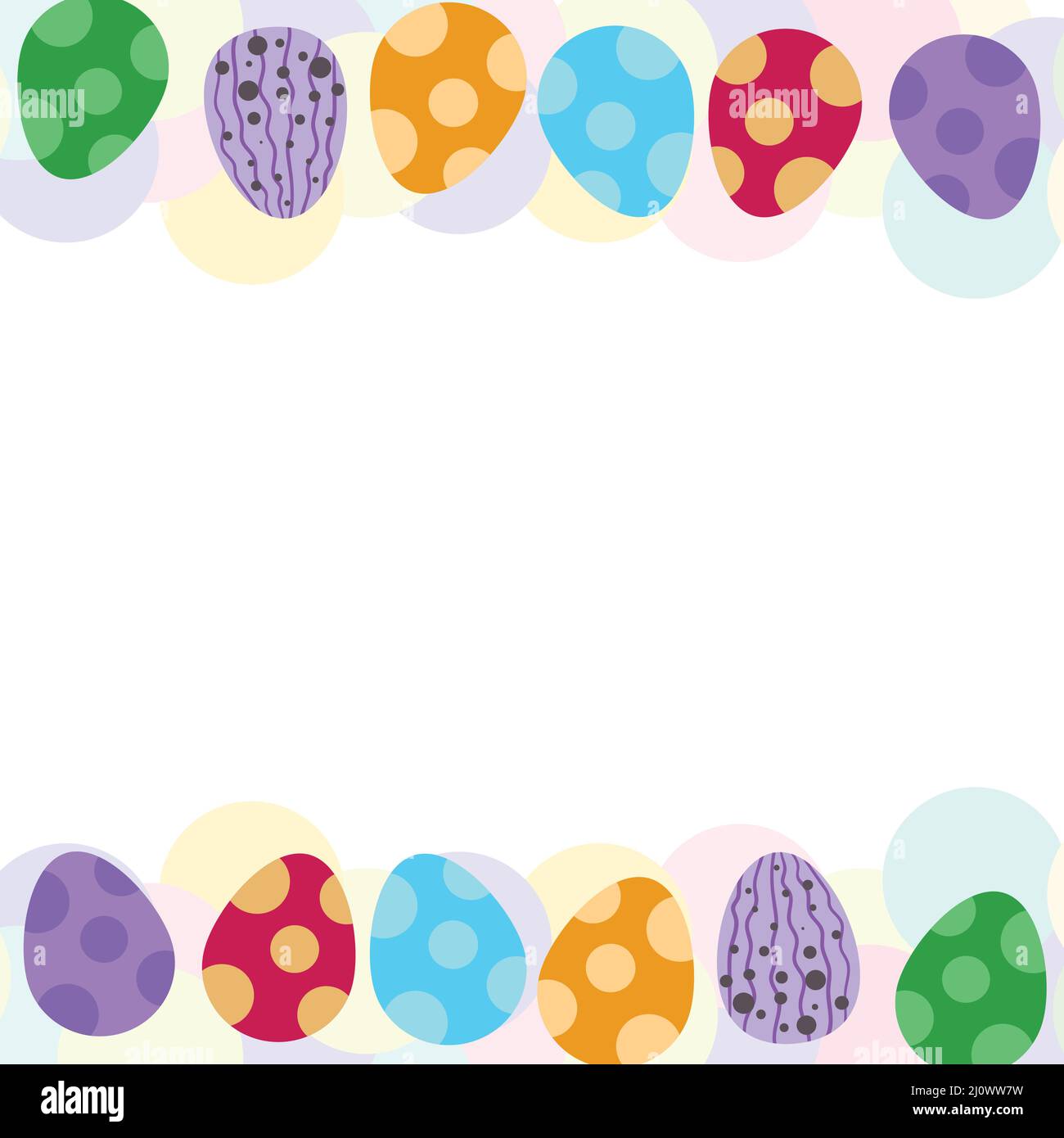 Cadre décoratif coloré en forme d'oeuf de Pâques avec bordure Illustration de Vecteur
