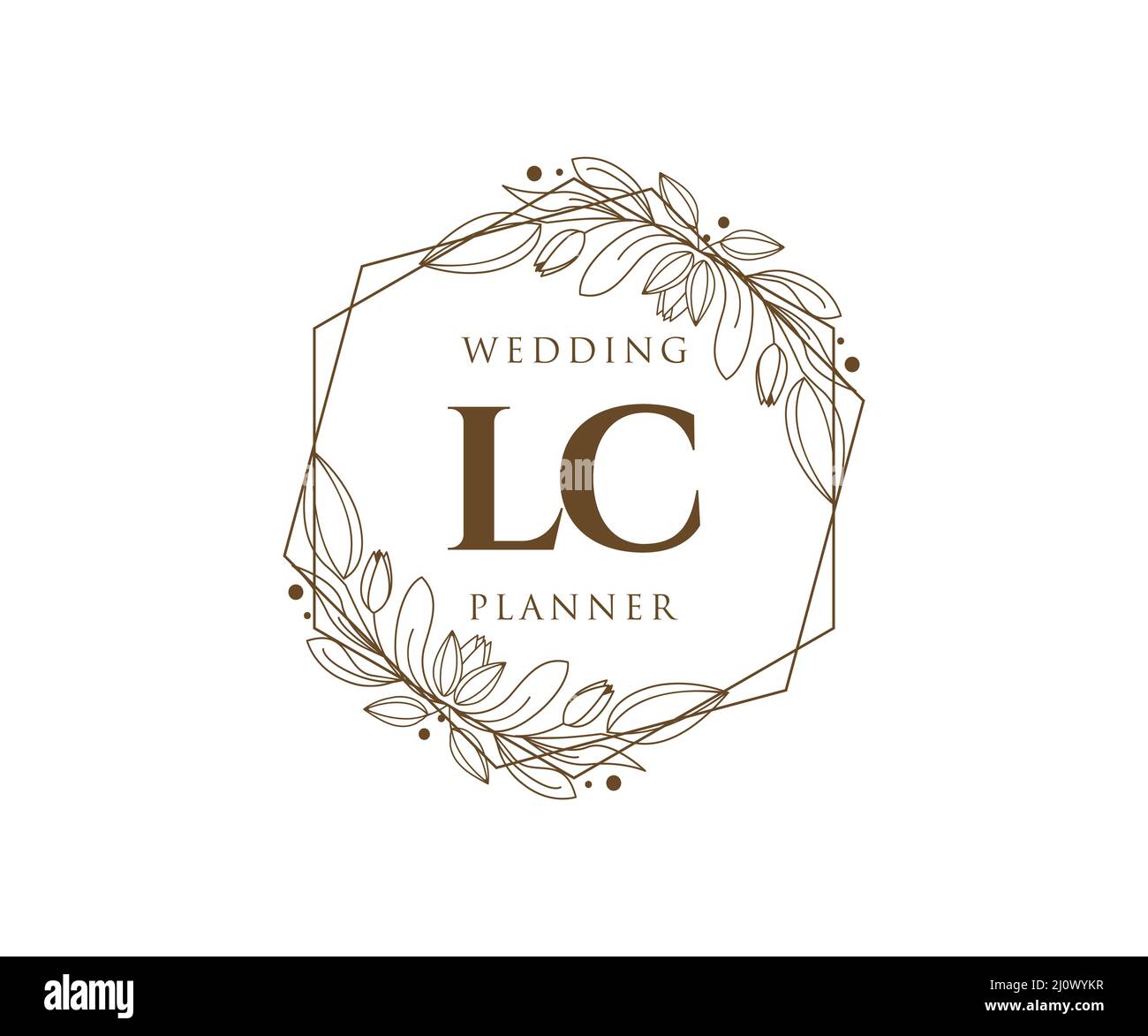 Lettre initiale LC mariage monogramme collection de logos, dessin à la main moderne minimaliste et modèles floraux pour cartes d'invitation, Save the Date, élégant Illustration de Vecteur