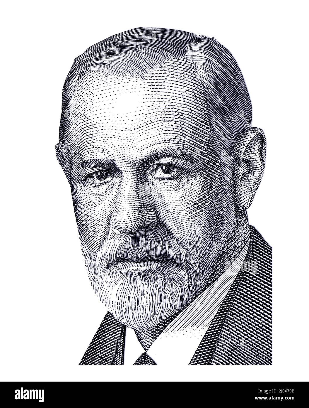 Sigmund Freud Portrait d'Autriche Schilling Banknote. Neurologue autrichien célèbre qui a fondé la discipline de la psychanalyse Banque D'Images