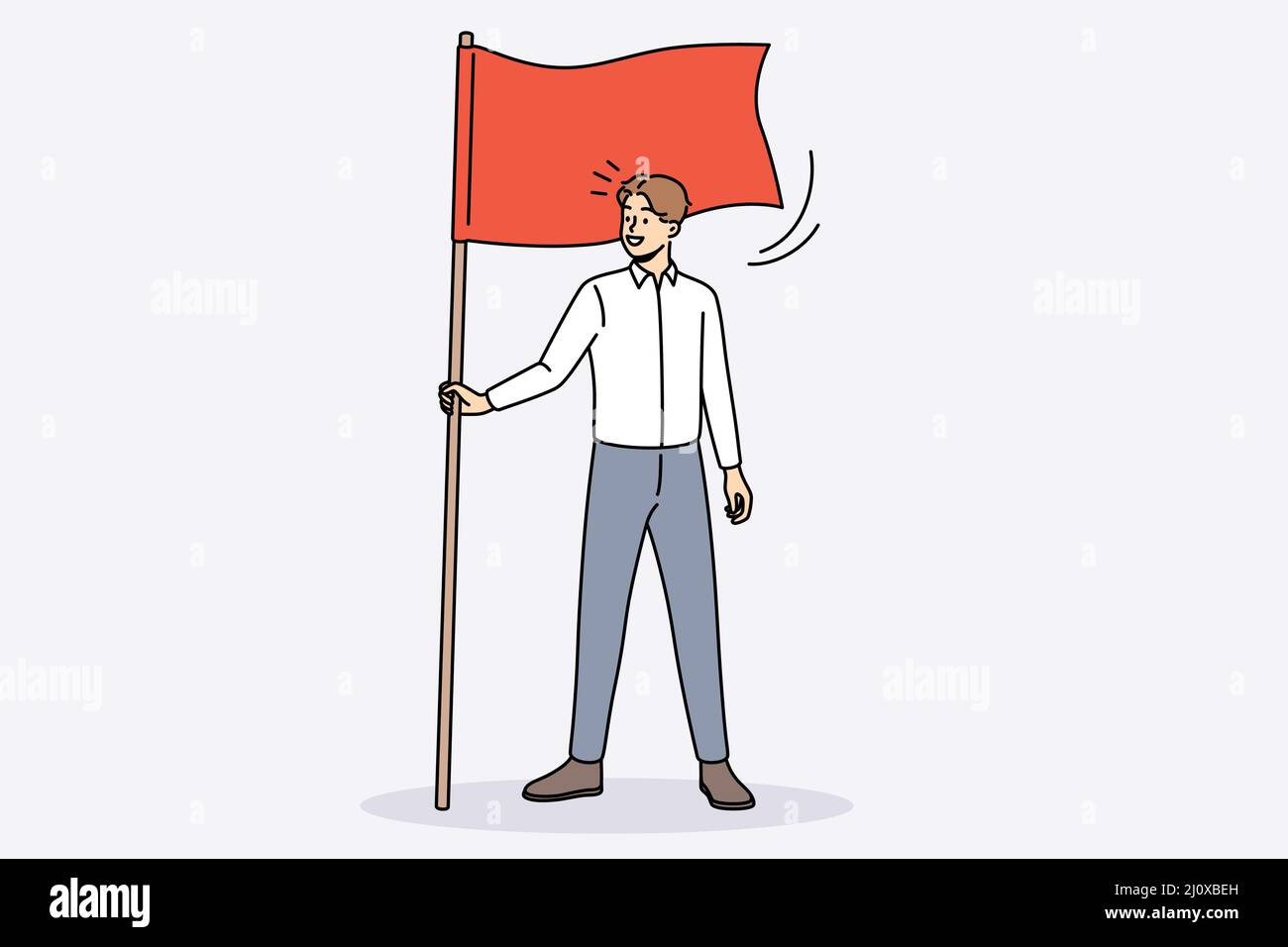 Un jeune homme d'affaires heureux drapeau montre la réalisation des objectifs. Un employé ou un travailleur souriant fait preuve de leadership et de motivation. Objectif réalisation et succès. Illustration vectorielle. Illustration de Vecteur Un jeune homme d'affaires heureux drapeau montre la réalisation des objectifs. Un employé ou un travailleur souriant fait preuve de leadership et de motivation. Objectif réalisation et succès. Illustration vectorielle. Illustration de Vecteur